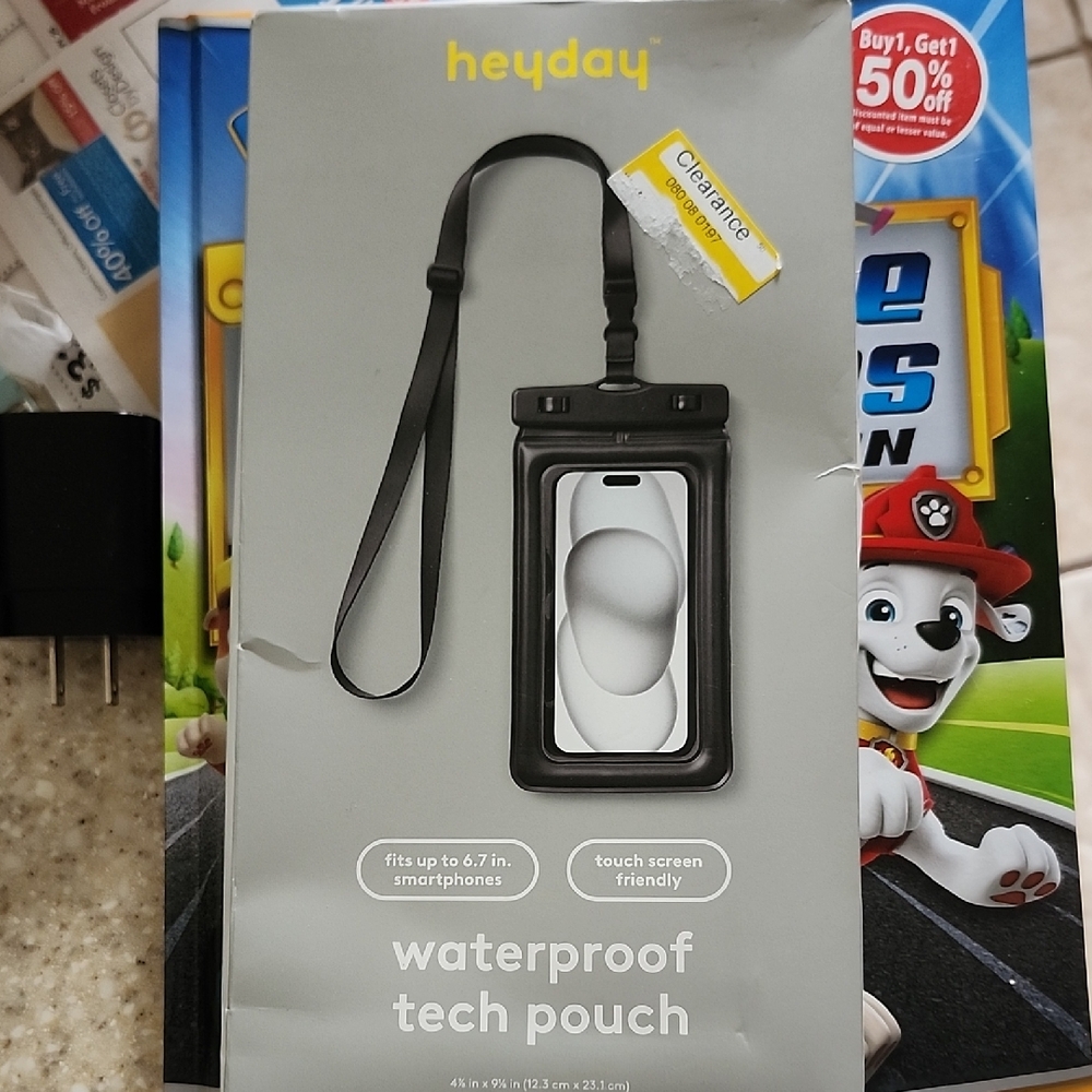 Heyday Black Waterproof Phone Pouch